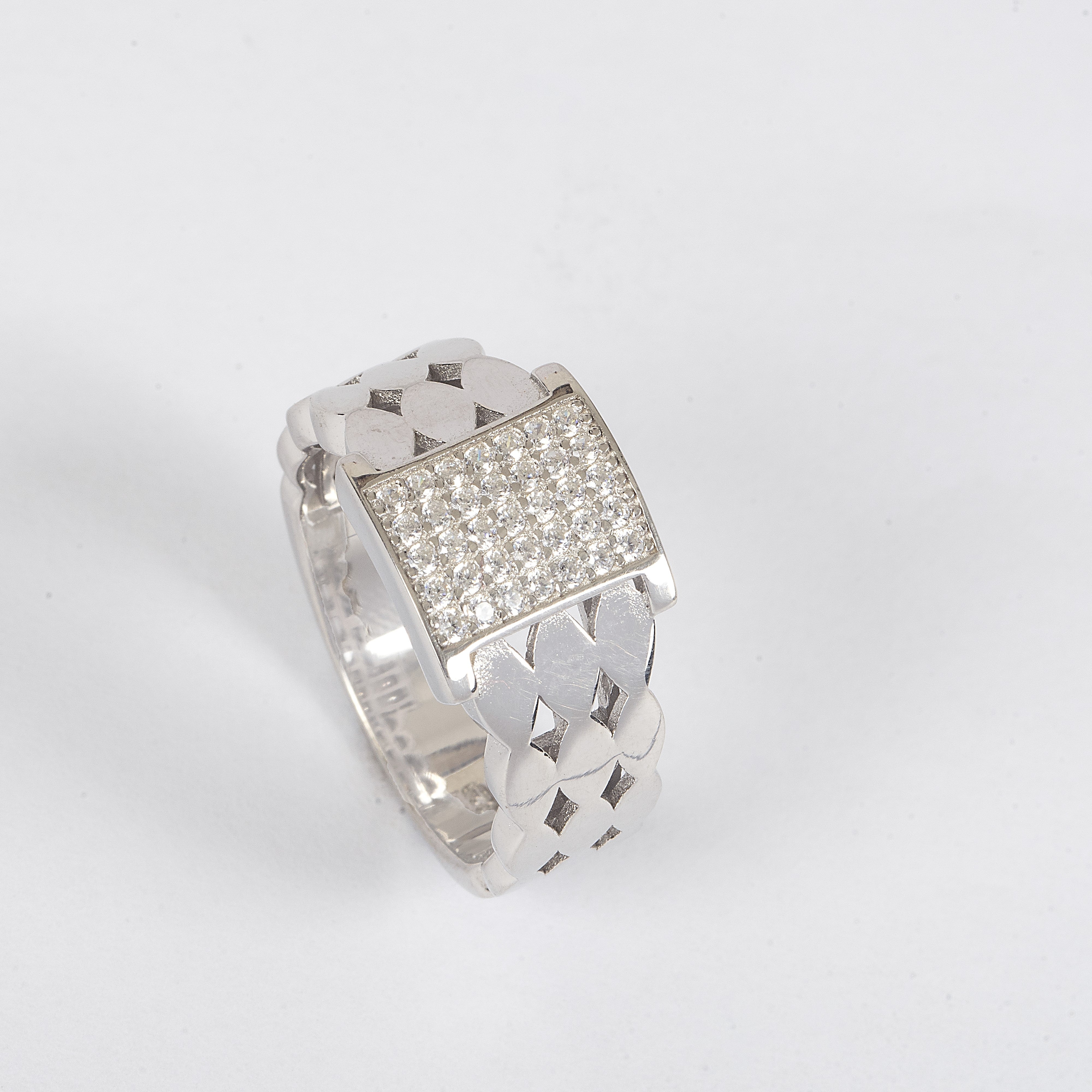 PEANUTS SNOOPY Silver 925 Fork Ring Star Motif Cubic
