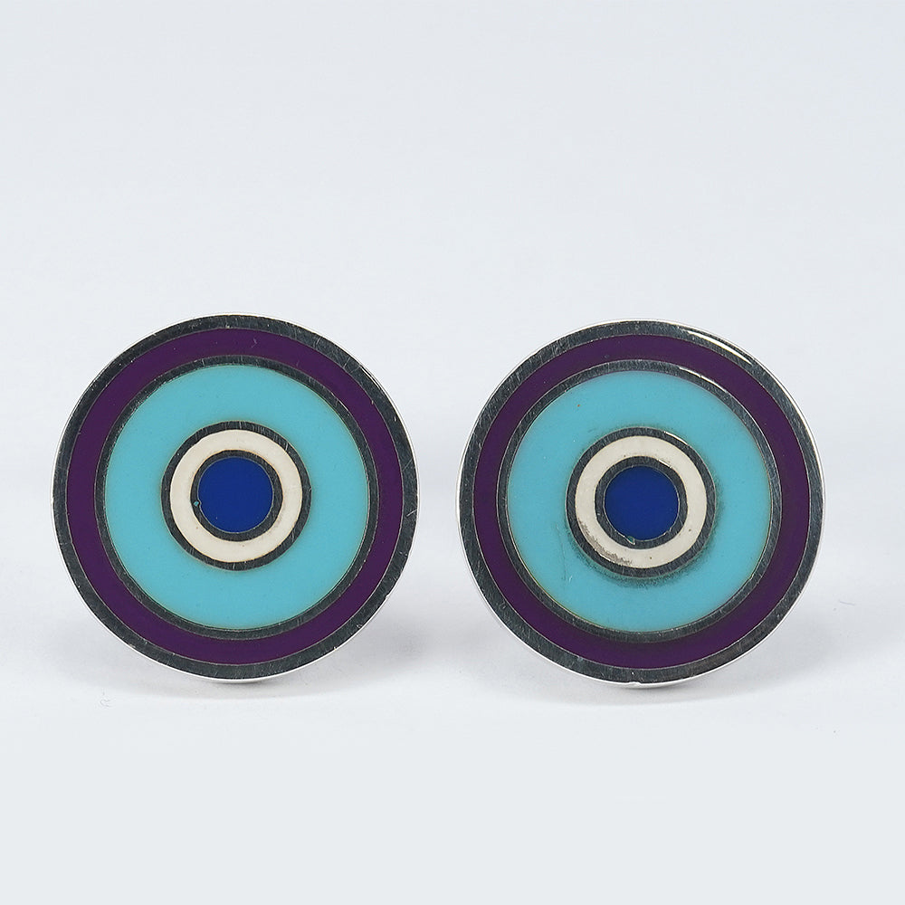 silver evil eye cufflinks