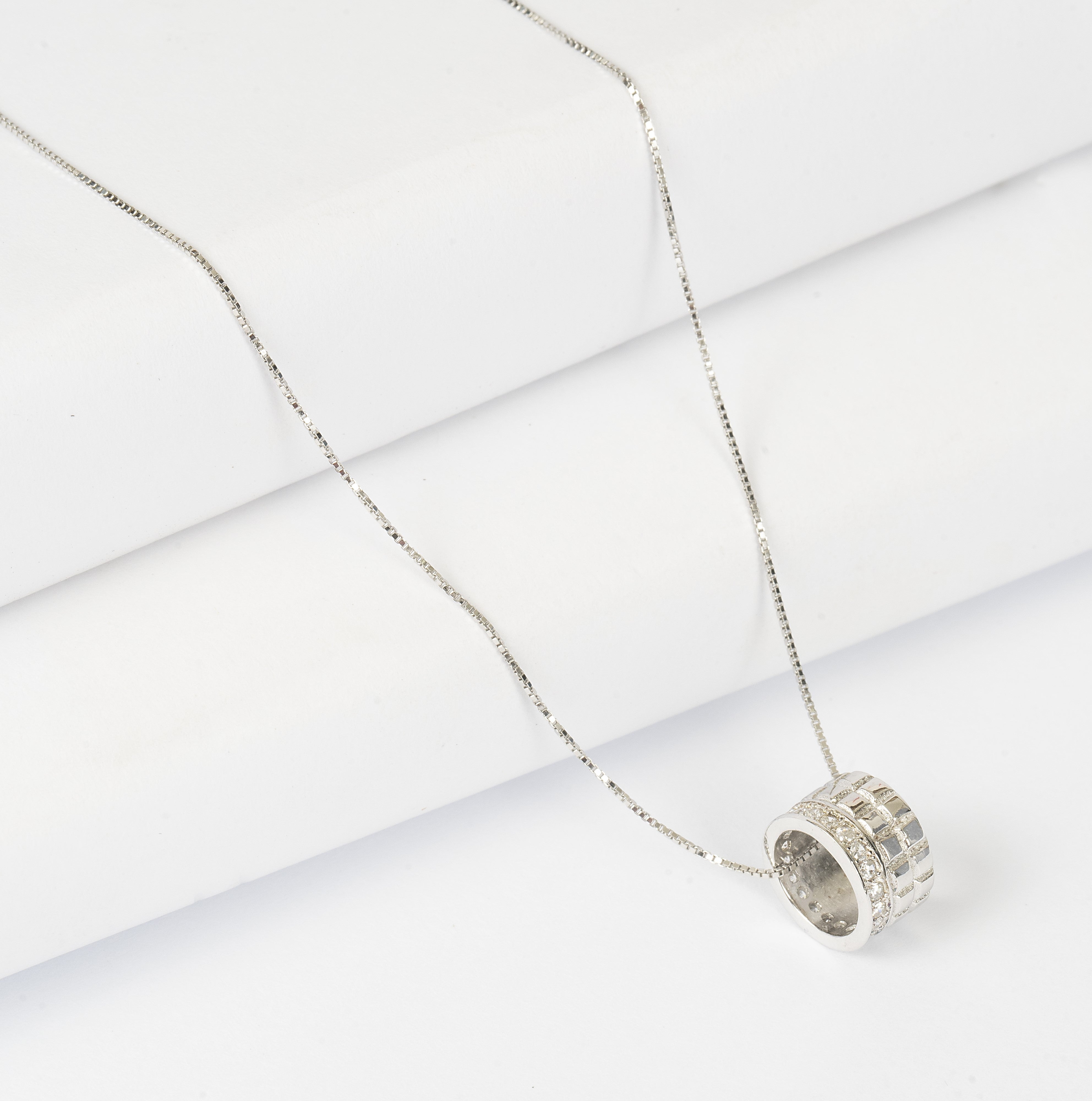 Silver Chain with Ring Pendent | Ring Necklace