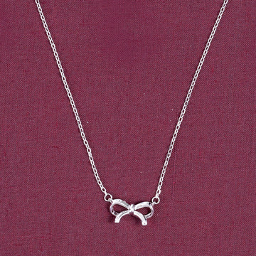 SILVER CHAIN ELEGANT BOW PENDENT