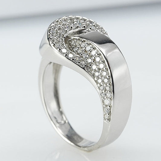 Silver Zirconia Belt Buckle Ring