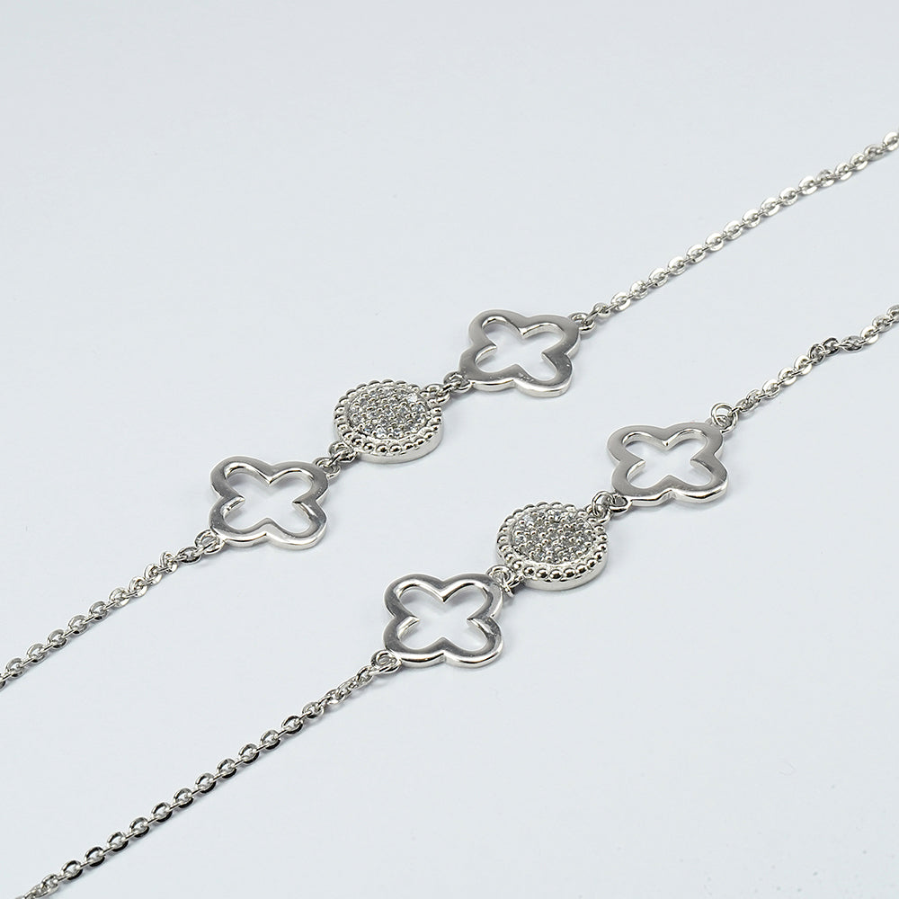 SILVER ORIONS ZIRCON CIRCLE ANKLET
