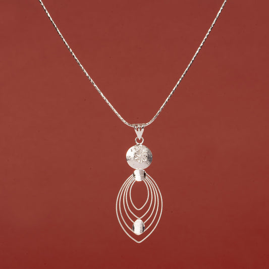 STERLING SILVER STRIPED TEARDROP PANDENT SET