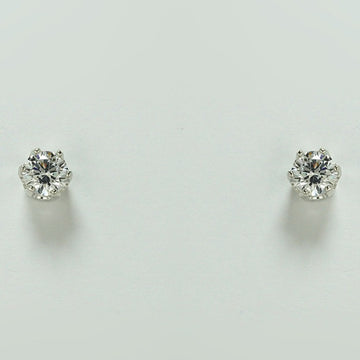 silver smart solitare stud earrings