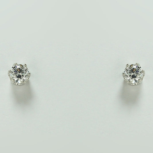 silver smart solitare stud earrings