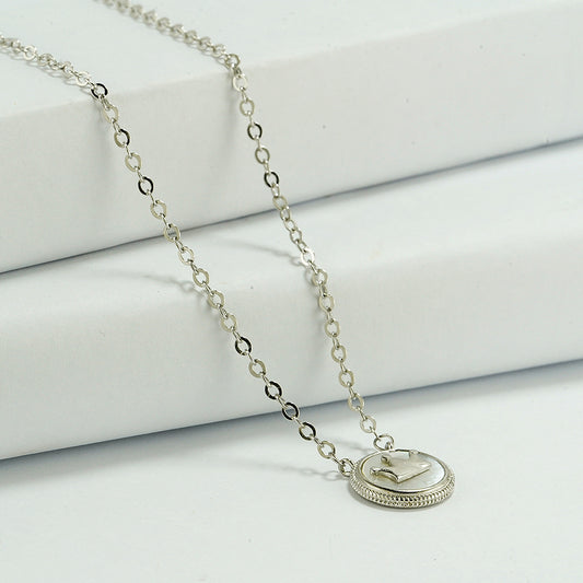 silver pretty princess mother of pearl chain