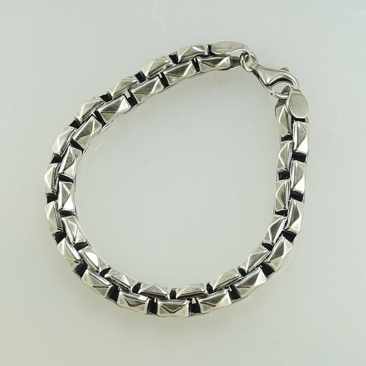 silver mount rectangular oxidised antique bracelet