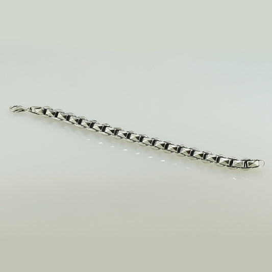 silver mount rectangular oxidised antique bracelet