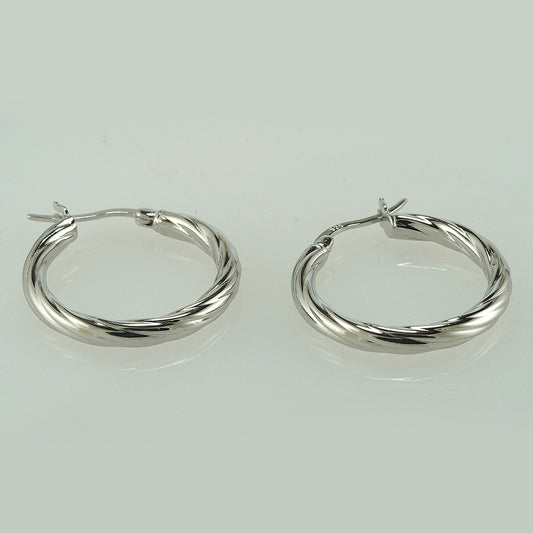 silver twisted loop pattern  bali earing