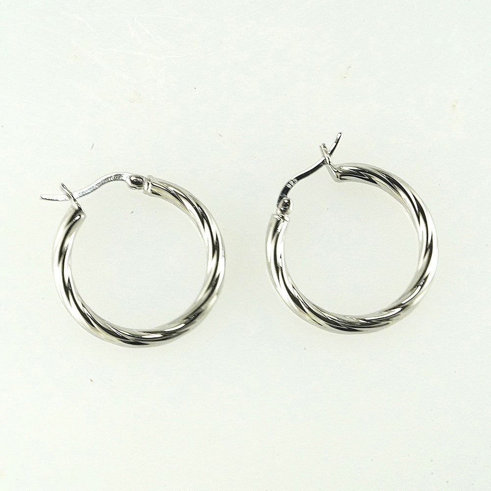 silver twisted loop pattern  bali earing