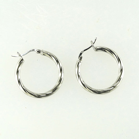 silver twisted loop pattern  bali earing