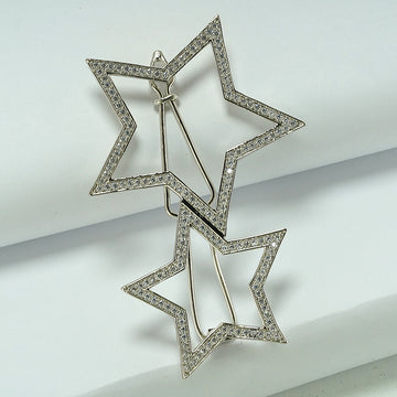 silver stars studded with zircon hair clip