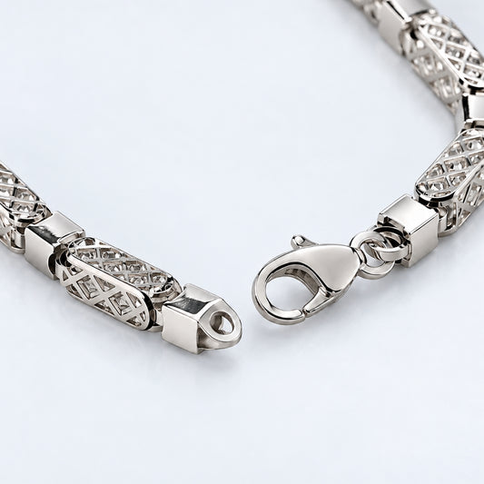 Silver CNC-Cut Italian Finish Chain for Him